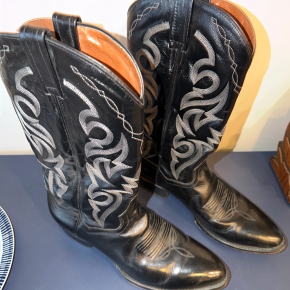 Dan Post Milwaukee Style Black Cowboy Boots Size 9.5 EW - Picture 6 of 8